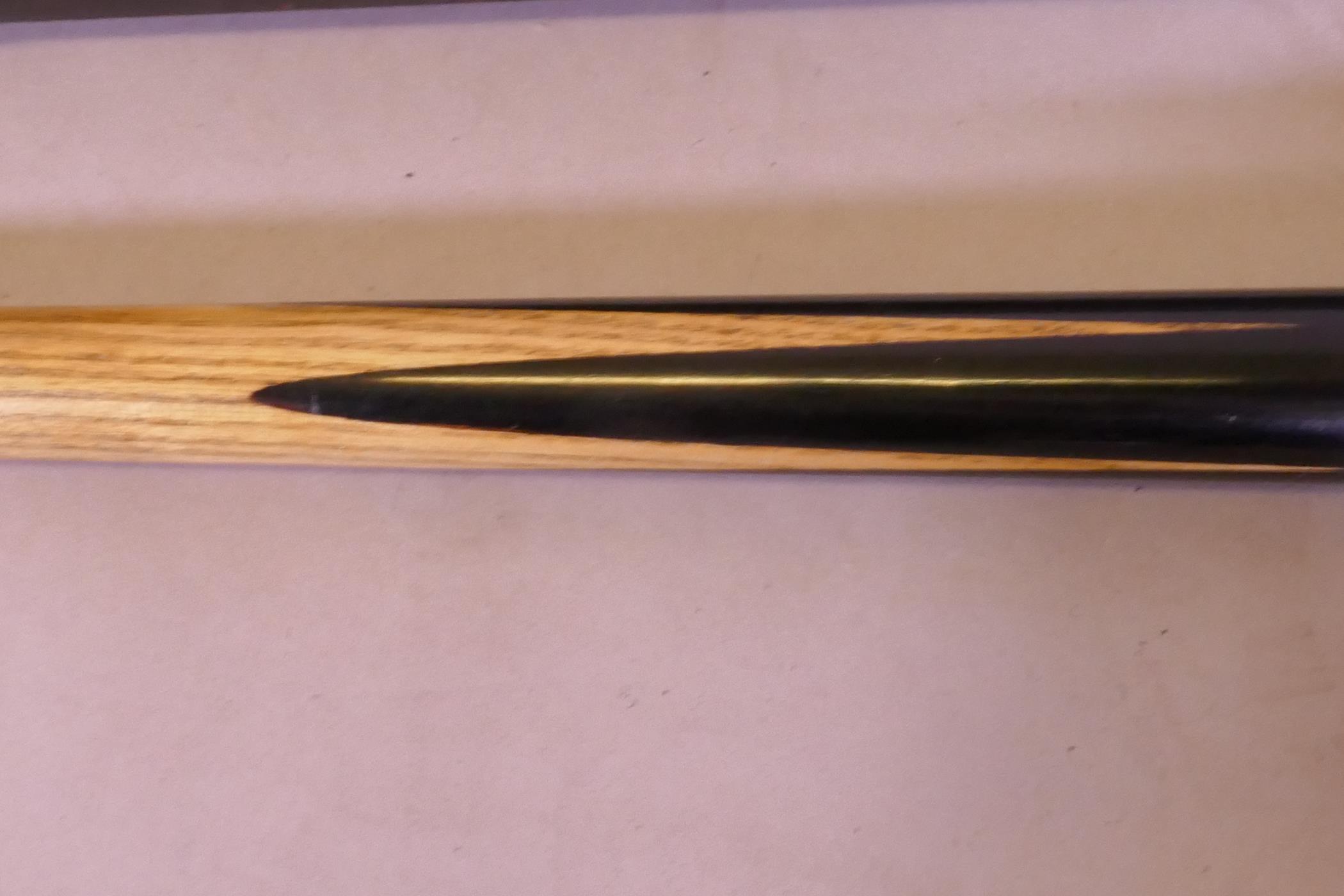 An F.J. Riley 16½oz snooker cue, a Thurston Special Royal 16½oz cue in metal case, and two other - Image 5 of 5