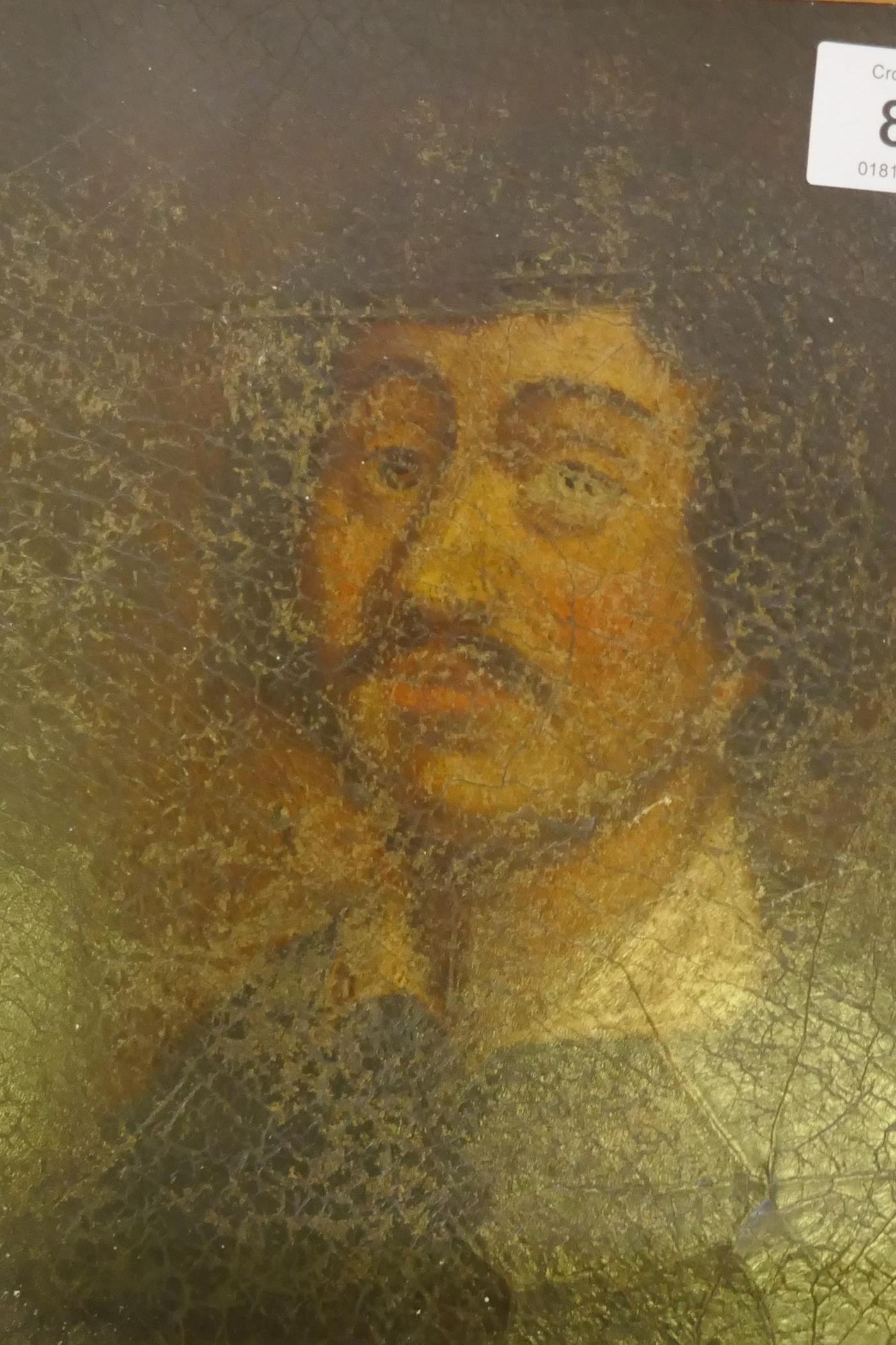 Portrait of a gentleman, oil on millboard, C18/C19th, 21 x 18cm - Image 2 of 3
