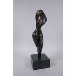 Jill Fitzpatrick, Living, limited edition abstract bronze figure, with original receipt, 35cm high