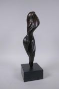 Jill Fitzpatrick, Living, limited edition abstract bronze figure, with original receipt, 35cm high