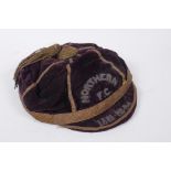 A C19th Scottish Northern Football Club Cap, in claret and gold, for the 1881-82-84 seasons, made by