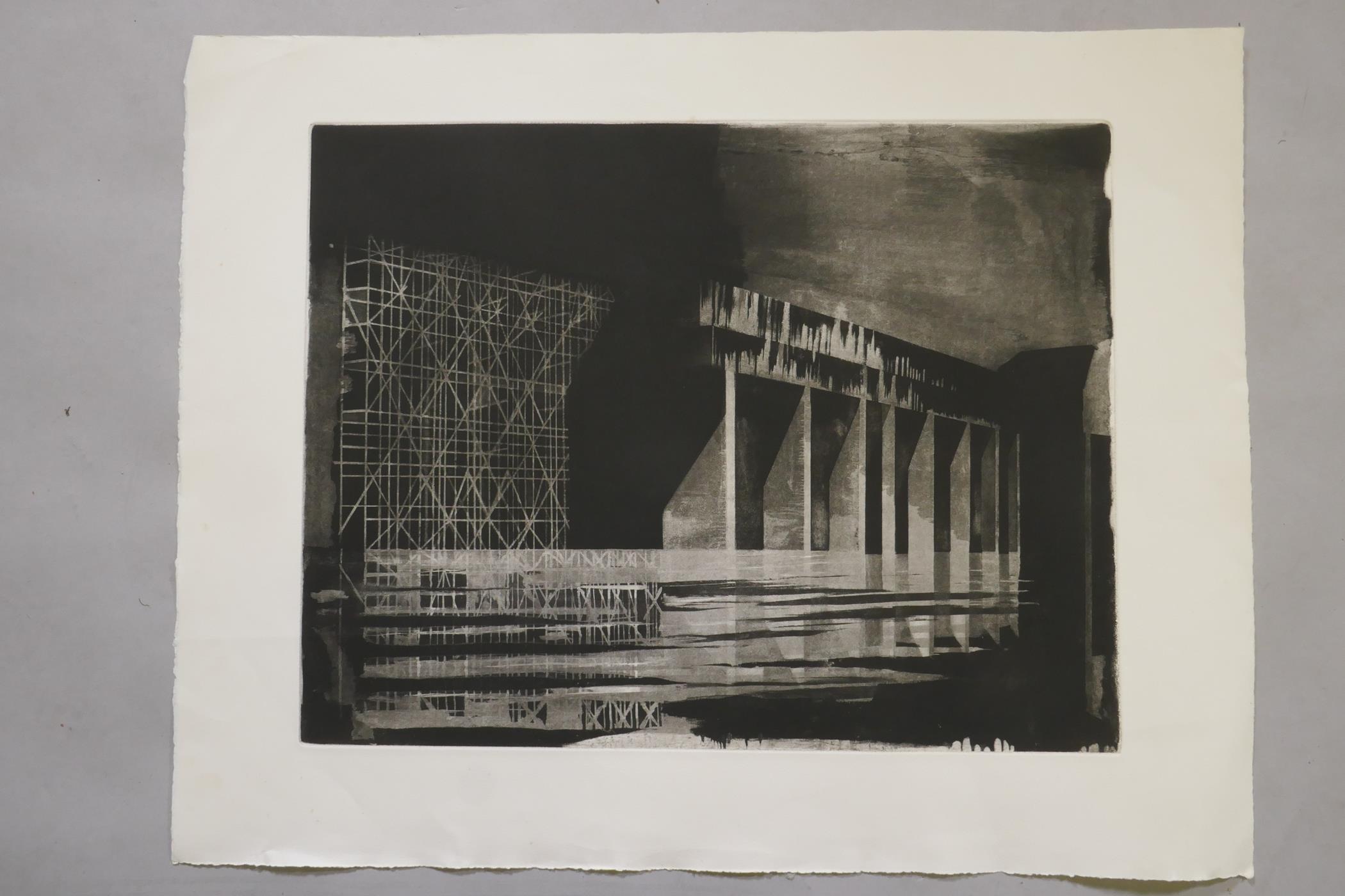 Michael Sandle RA (British, b.1936) Brutalist building, etching, unsigned; Provenance: Ex-studio - Image 3 of 3