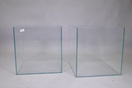A pair of glass display planters, 48 x 48cm, 50cm high