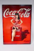 A vintage style Coca Cola advertising sign, 50 x 70cm