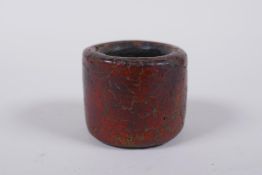 A Chinese horn archer's thumb ring, 4cm diameter