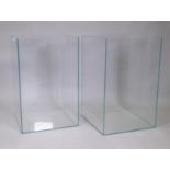 A pair of large glass display planters, 48 x 48cm, 75cm high