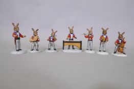 Royal Doulton Bunnykins Orchestra, seven figures from a limited edition of 500, Marimba player