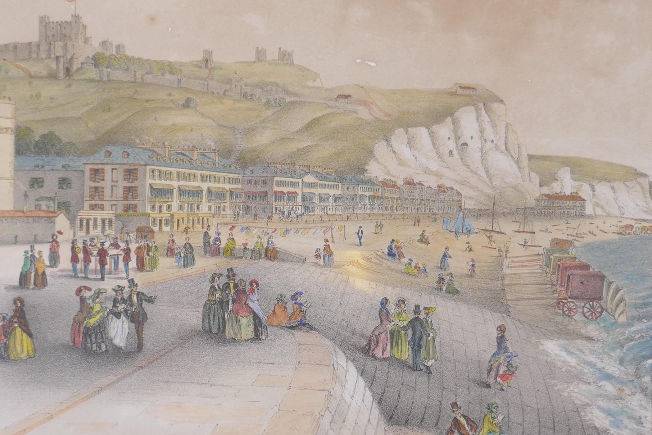 A C19th hand coloured lithograph, Scarborough from the Sea, and another similar depicting the - Image 6 of 6