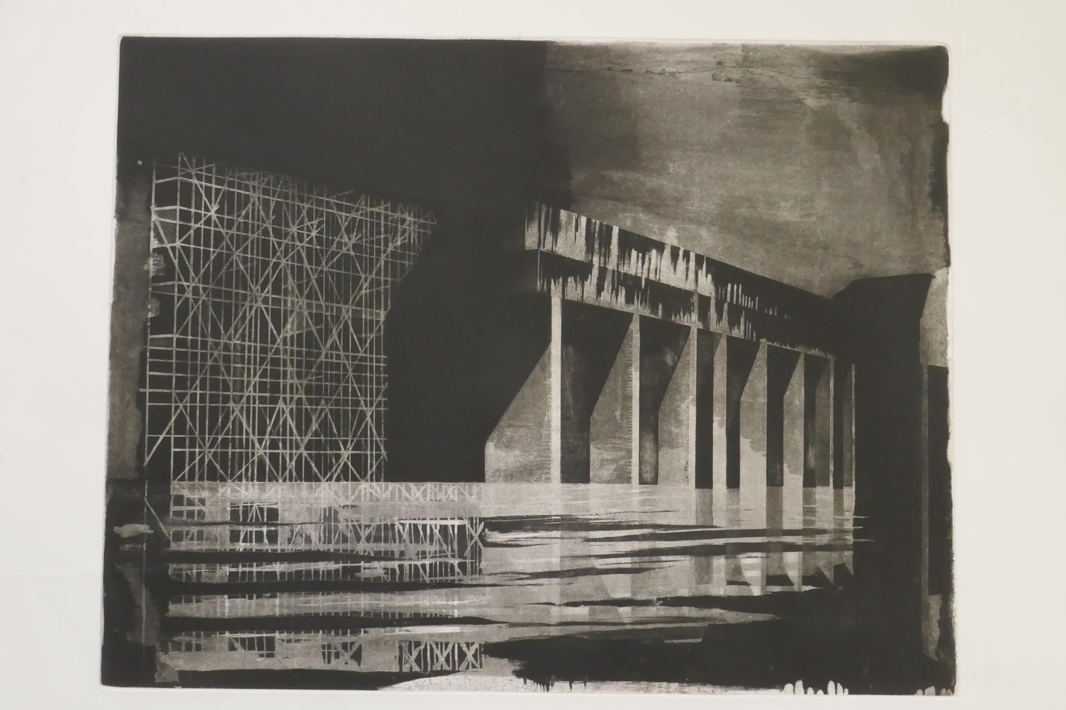 Michael Sandle RA (British, b.1936) Brutalist building, etching, unsigned; Provenance: Ex-studio - Image 2 of 3