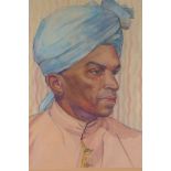 Portrait of an Indian gentleman, watercolour, 38 x 45cm