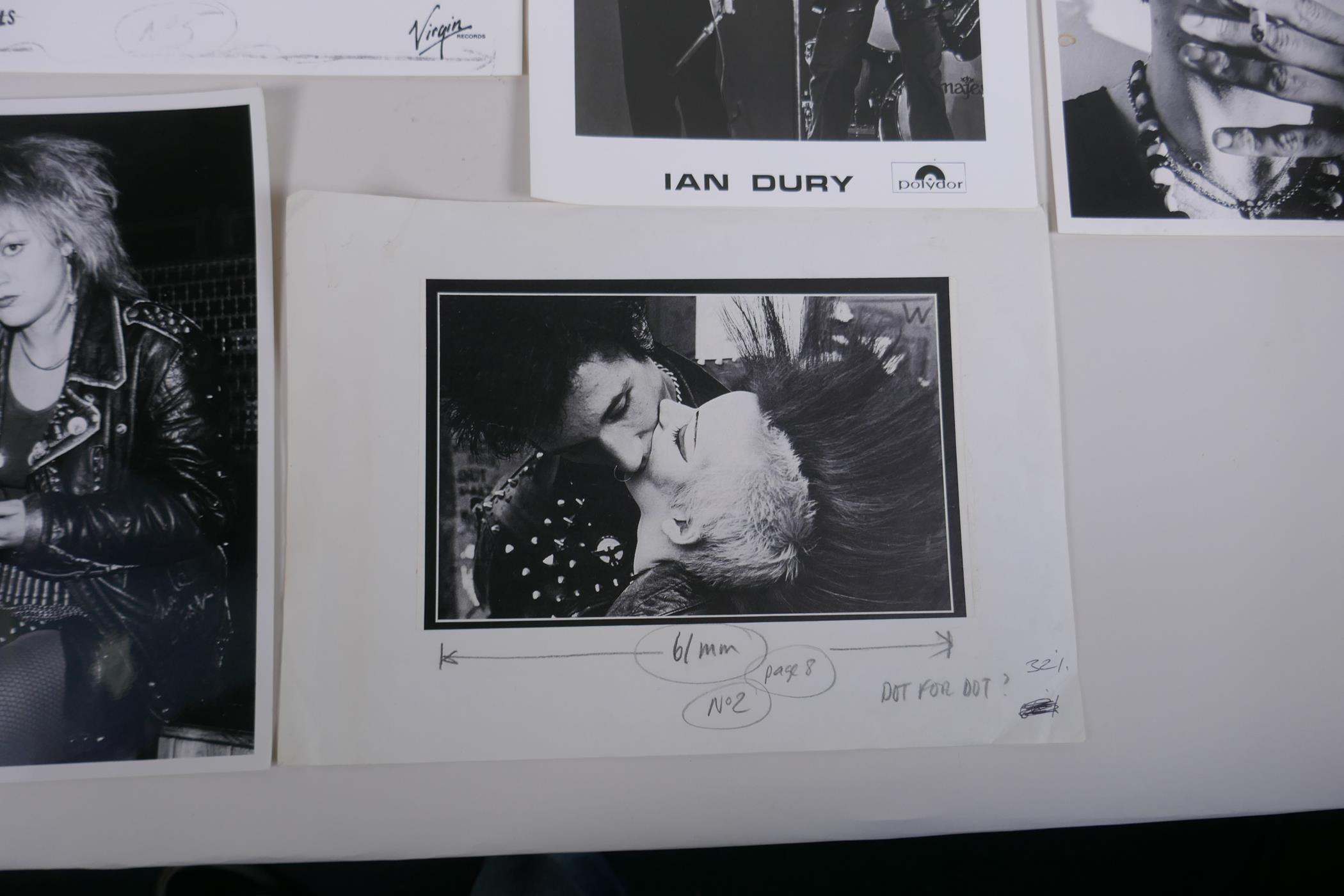 A collection of black and white press photographs of punk bands/musicians including Hugh Cornwell, - Image 6 of 6