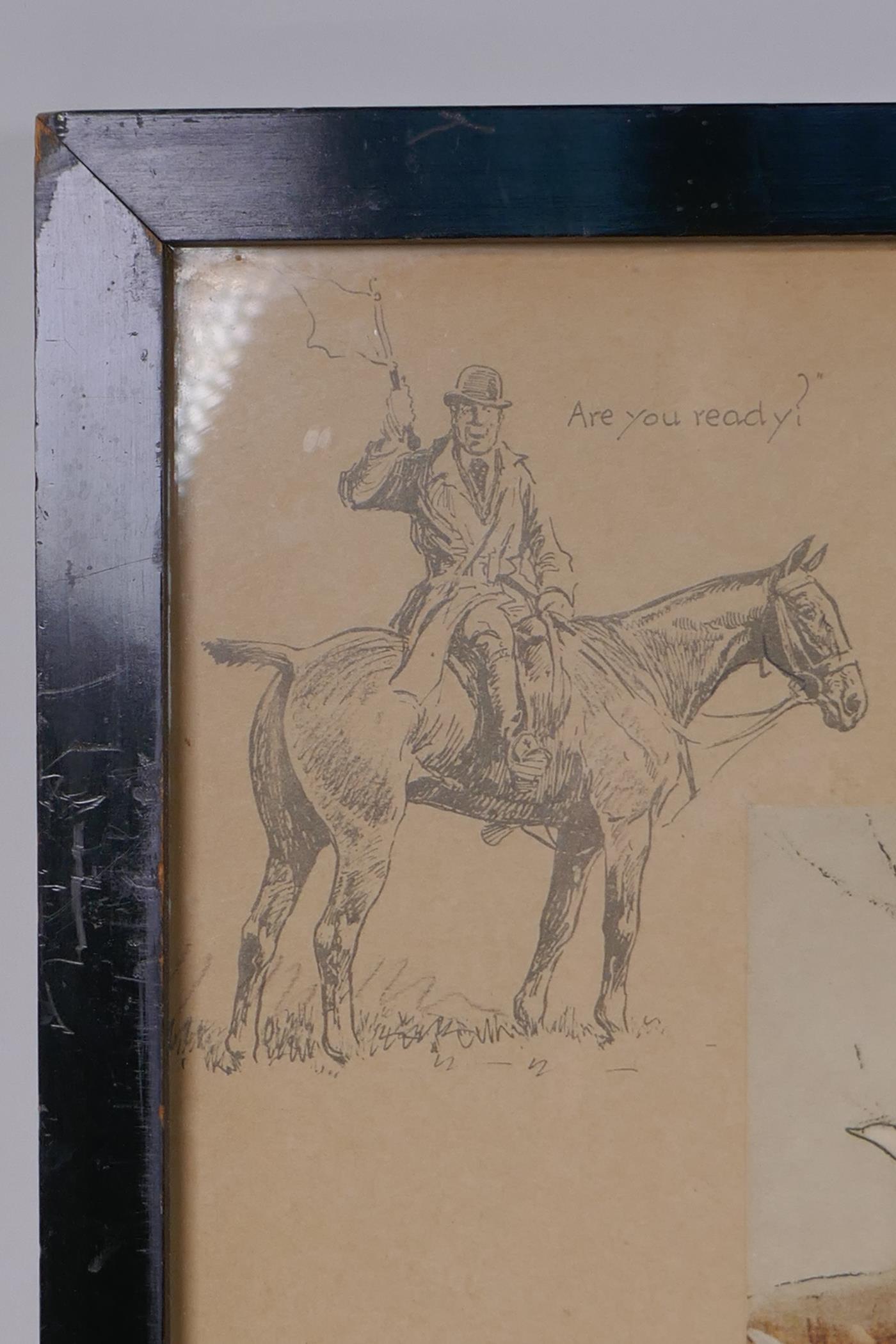 Snaffles, (Charles J. Payne), signed print, Prepare to Receive Cavalry, signed in pencil, with - Image 7 of 7