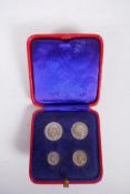 A cased set of George VI 1945 Maundy Money