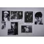 A collection of black and white press photographs of punk bands/musicians including Hugh Cornwell,