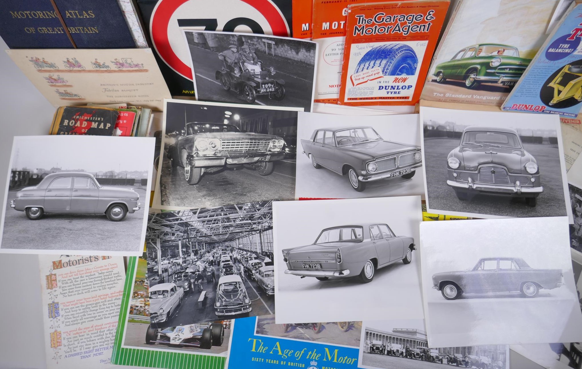 A collection of vintage motoring ephemera to include official car press photographs, automotive - Image 6 of 7