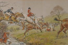 Snaffles, (Charles J. Payne), signed print, Prepare to Receive Cavalry, signed in pencil, with