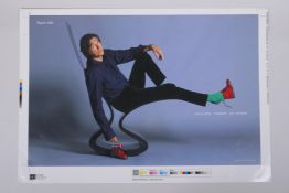 A cromalin process proof photograph by David Bailey of Bryan Ferry for the Start-rite shoes