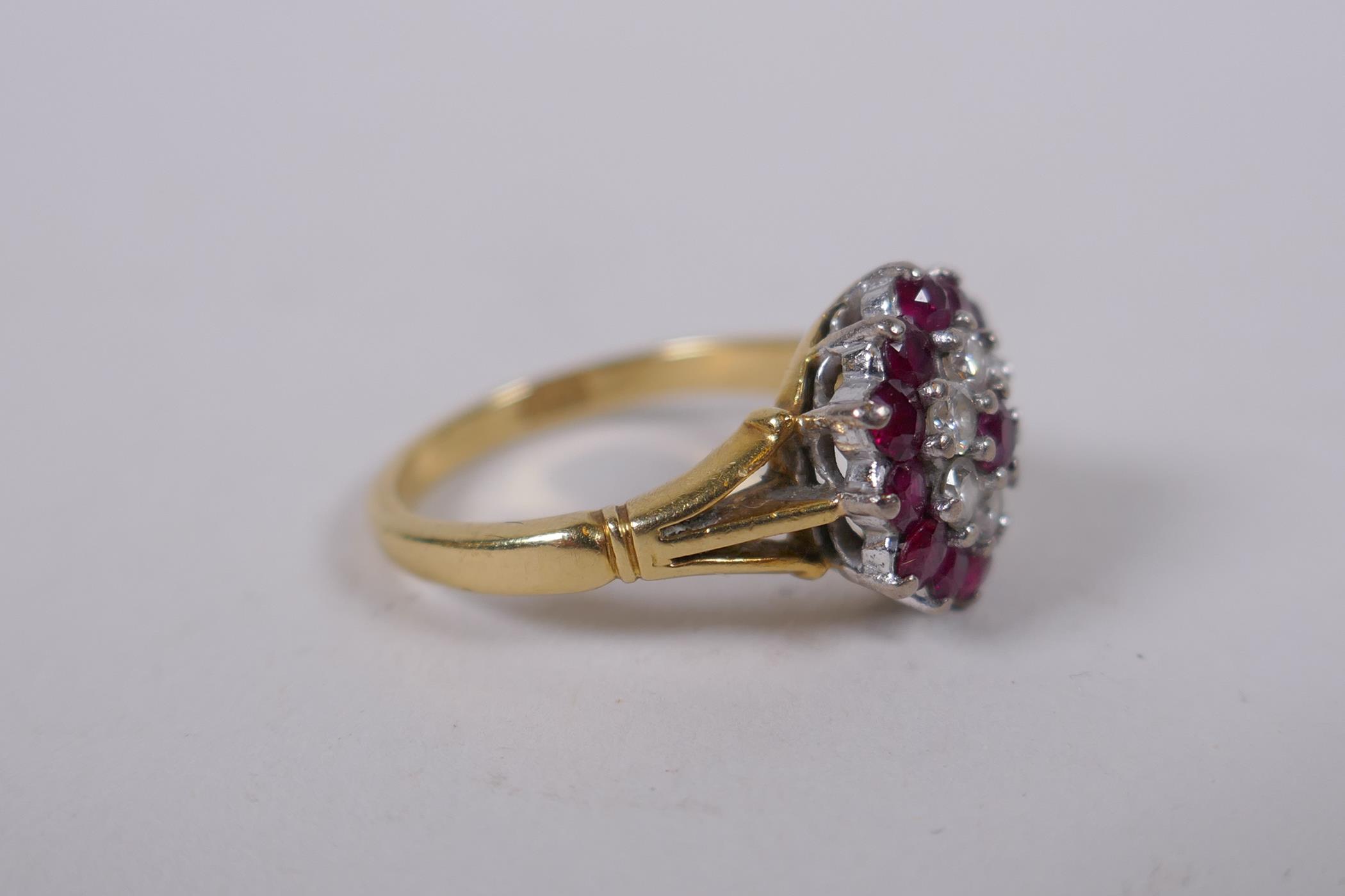 An 18ct yellow gold diamond and ruby ring, size N/O - Image 2 of 4