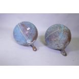 A pair of large copper floats, by repute ex Ancaster brewery, 50cm high