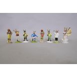 Royal Doulton Bunnkins sports bunnies: Golfer Bunnykins DB255; Ice Hockey DB282, no 270/1500 and