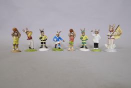 Royal Doulton Bunnkins sports bunnies: Golfer Bunnykins DB255; Ice Hockey DB282, no 270/1500 and