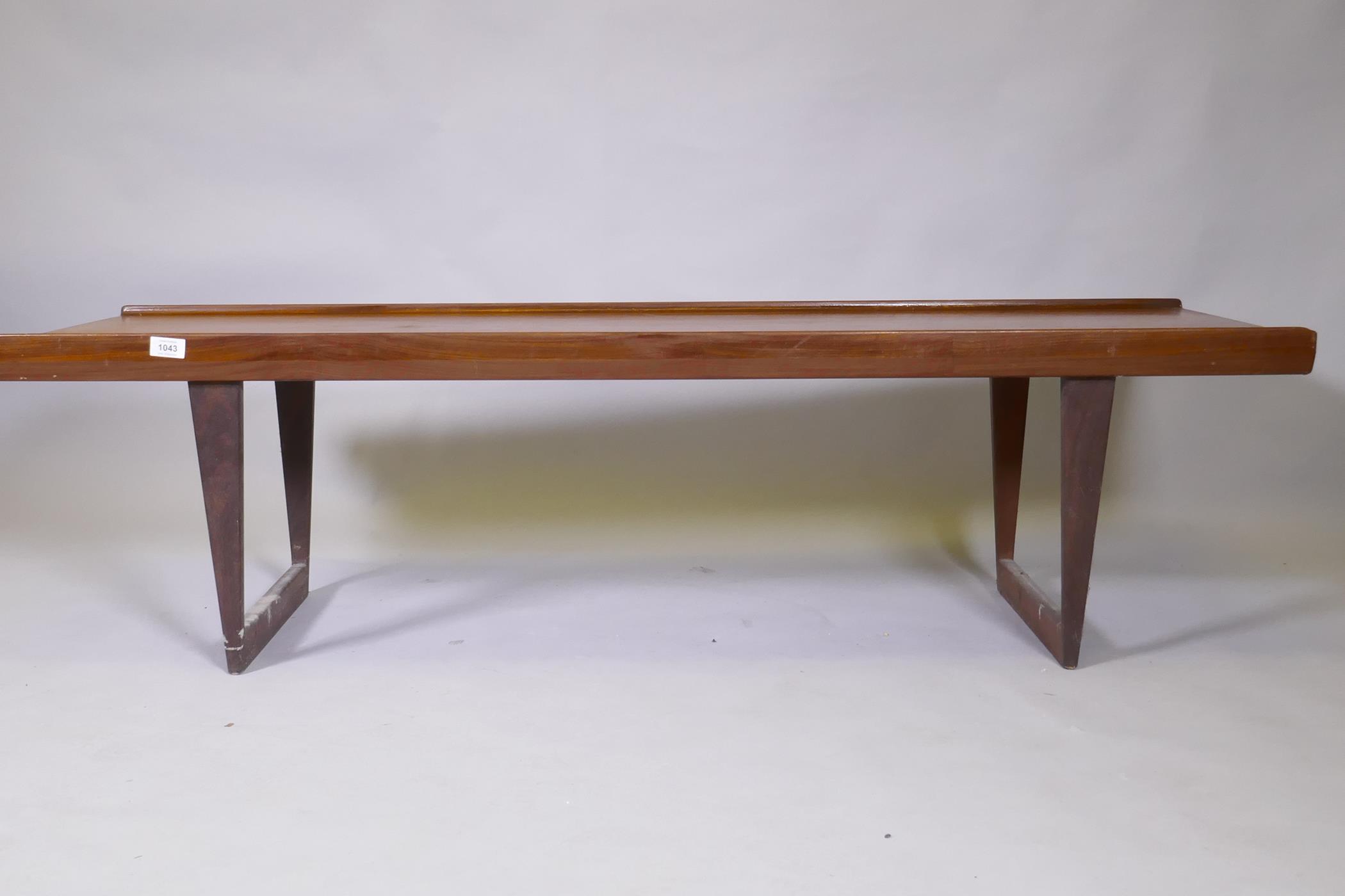 A Danish mid century teak coffee table, 150 x 45, 41cm - Image 2 of 3