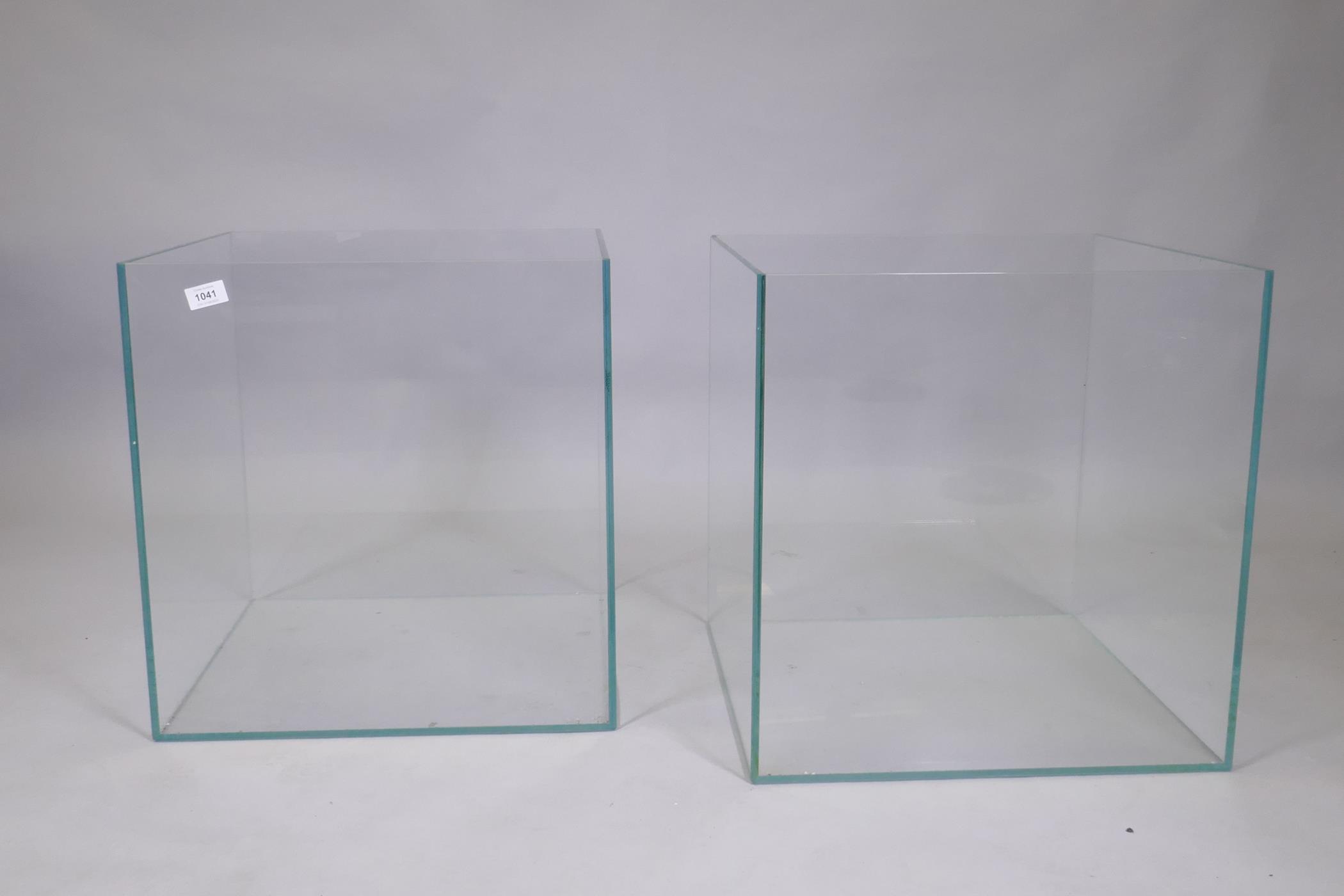 A pair of glass display planters, 48 x 48cm, 50cm high - Image 2 of 2