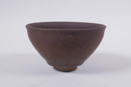 A Chinese Jian ware rice bowl, two character mark to base, 13cm diameter