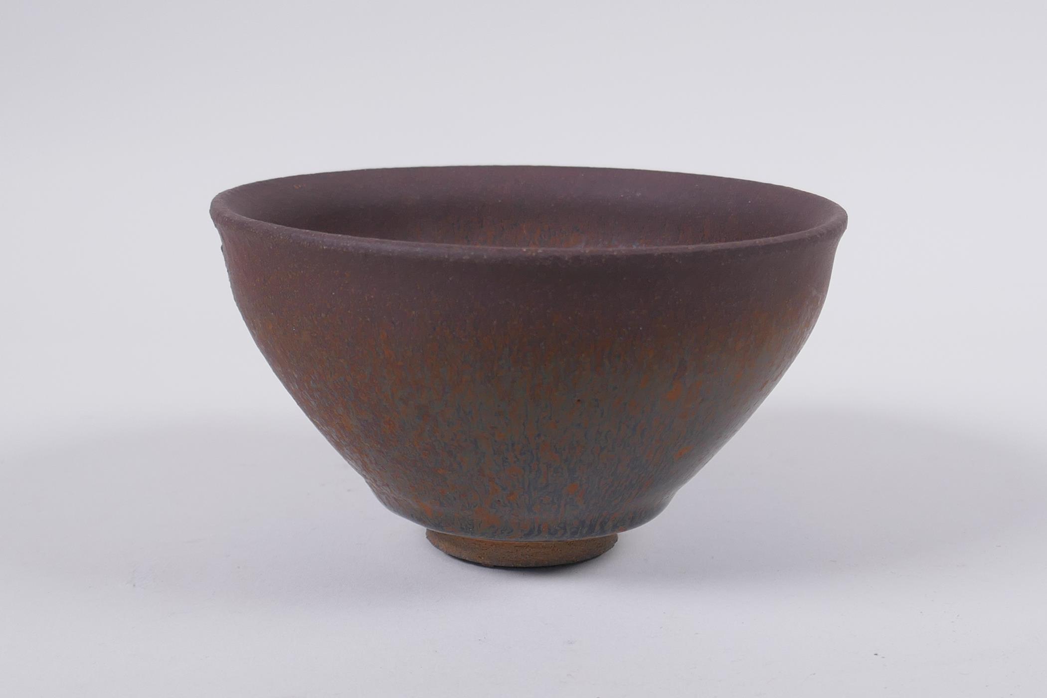 A Chinese Jian ware rice bowl, two character mark to base, 13cm diameter - Image 2 of 5