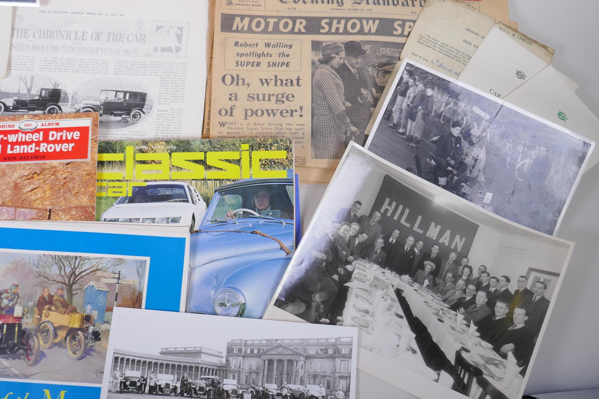 A collection of vintage motoring ephemera to include official car press photographs, automotive - Image 3 of 7