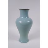 A Chinese Ru ware style porcelain baluster vase, 28cm high