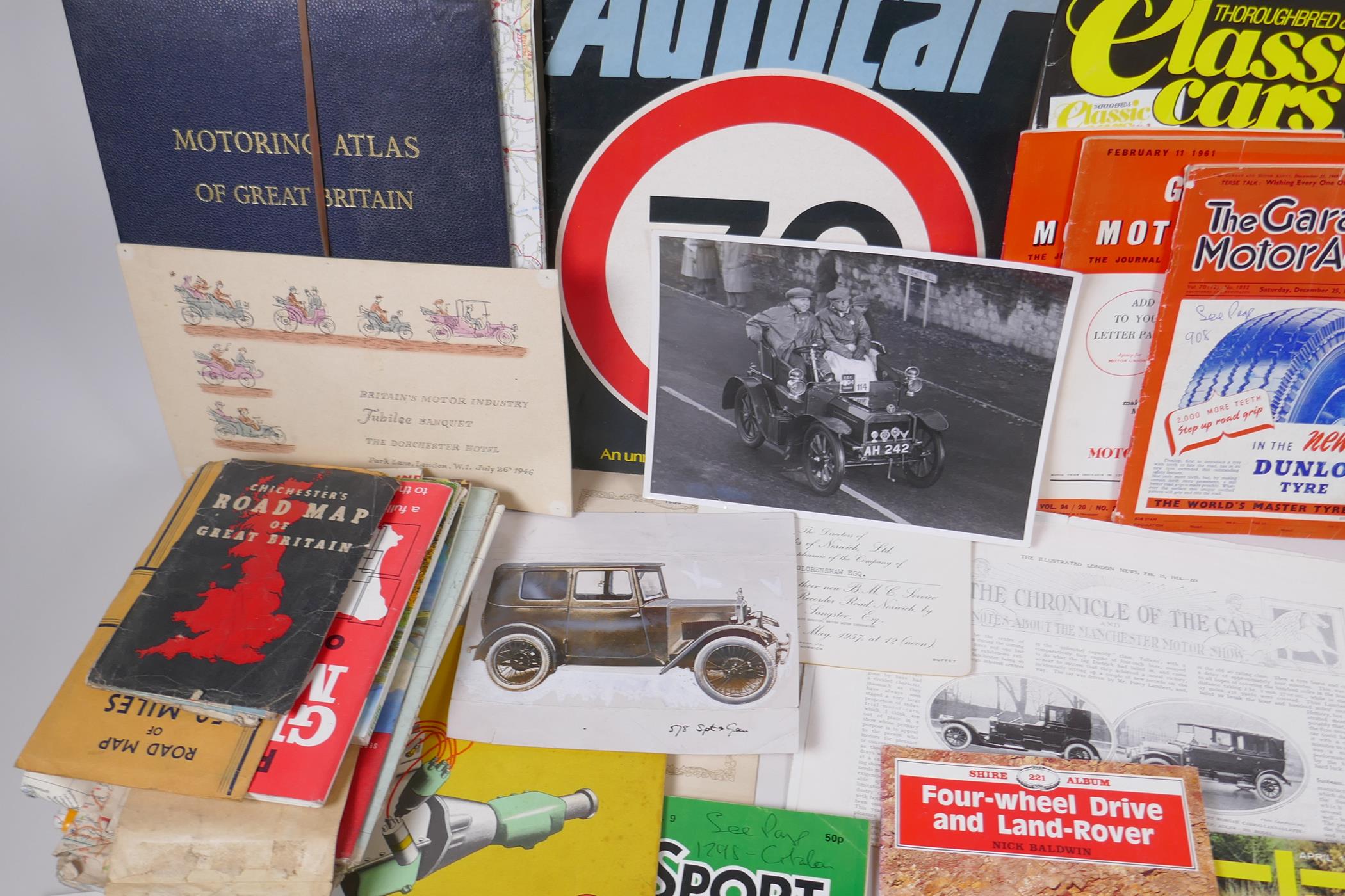 A collection of vintage motoring ephemera to include official car press photographs, automotive - Image 5 of 7