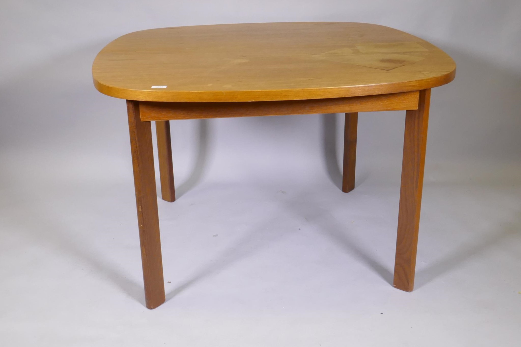 A mid century G-Plan Sierra teak extending dining table, AF, 111 x 112cm, 158cm extended