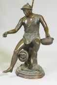 A Grand Tour bronze figure after the antique of the Neapolitan Fisherman from the Casa della Fontana