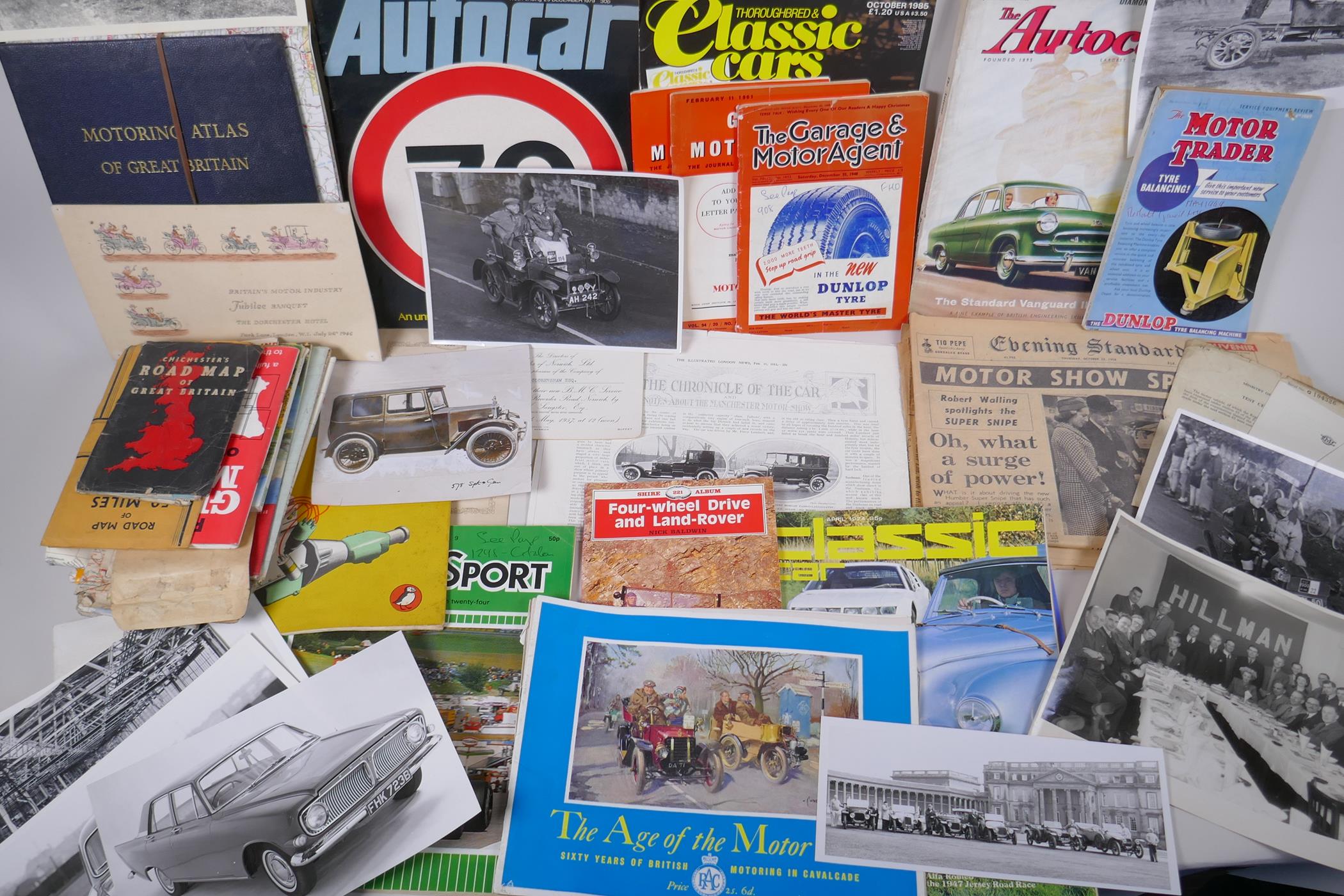 A collection of vintage motoring ephemera to include official car press photographs, automotive - Image 2 of 7