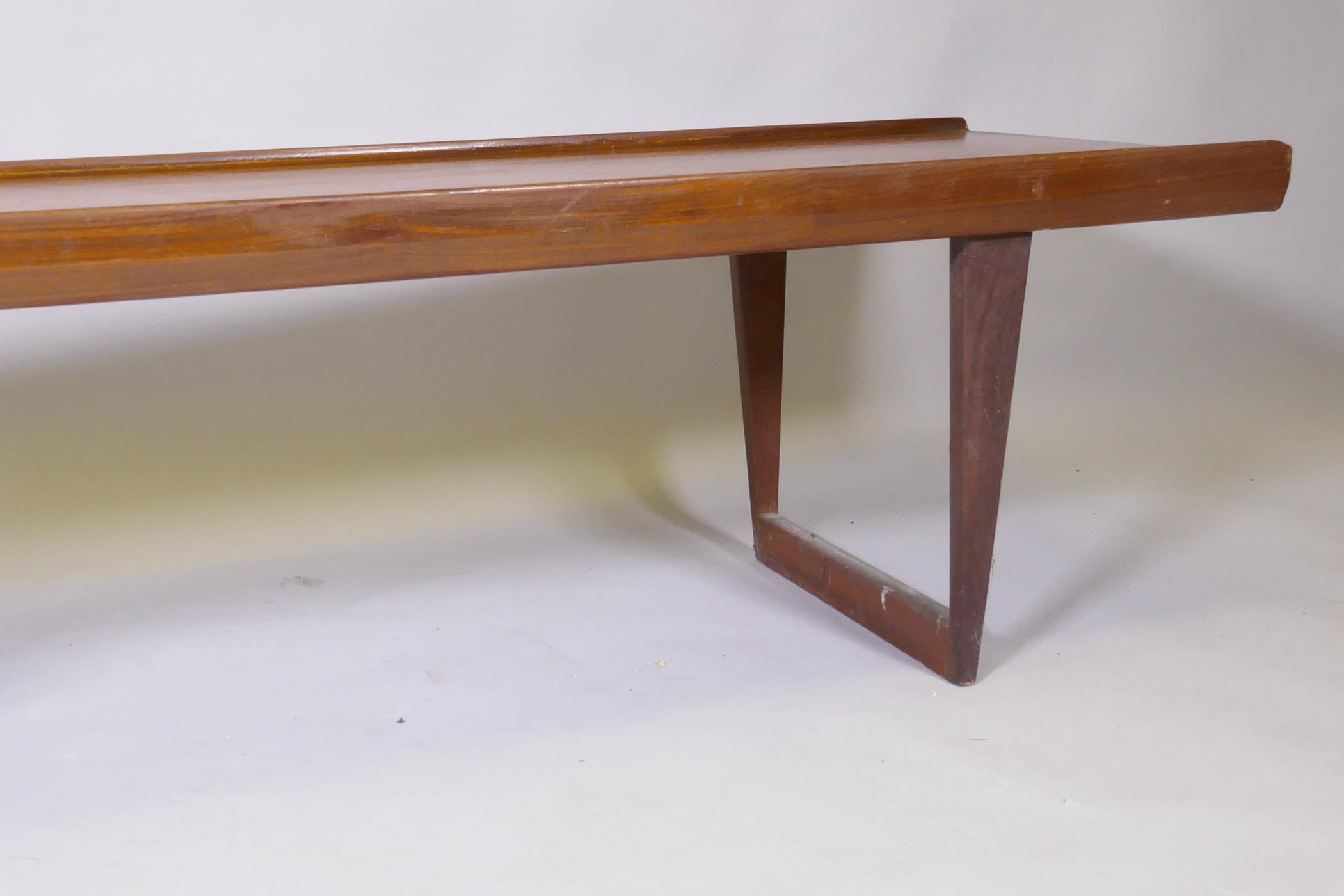 A Danish mid century teak coffee table, 150 x 45, 41cm - Image 3 of 3