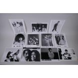 A quantity of black and white press and promotional photographs of black musicians including WAR,