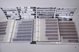 Three albums of photographic negatives including many of military vehicles and armour, motorbikes,