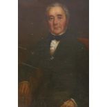 Portrait of a Victorian gentleman, unsigned, oil on canvas laid on board, 35.5 x 40.5cm