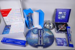 A collection of Retro Swatch watches including The Club, Space Dreams 1999 with CD and poster, The