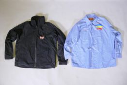 A Police 2007-08 Tour crew jacket, size XL, and an earlier 1983 Tour shirt, size XXL