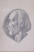 Jacob Kramer, portrait of the composer Delius, limited edition lithograph, 28/50, signed in