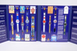A boxed Swatch 'Historical Olympic Games Collection' made in commemoration of the 100th