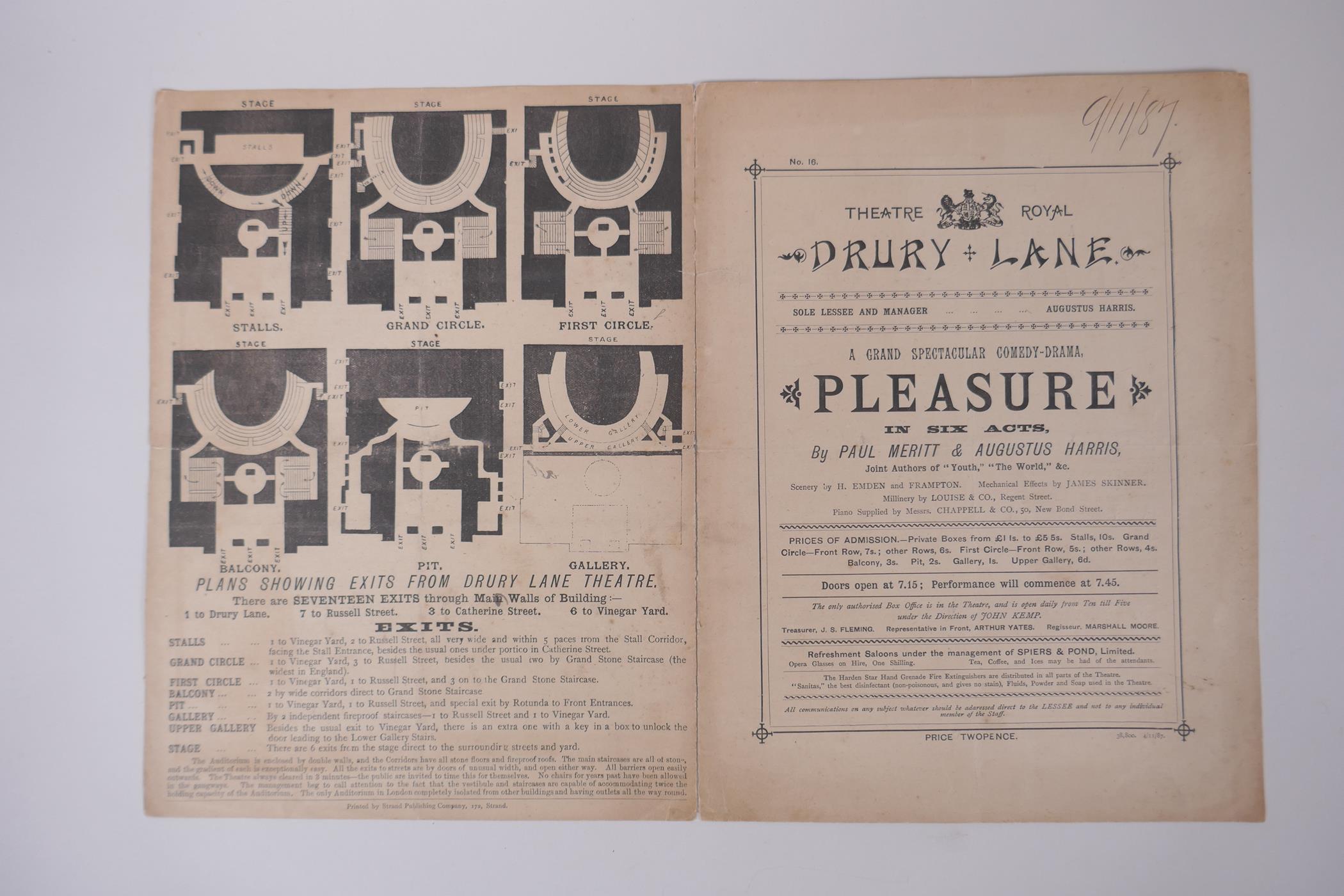 A collection of C19th London theatre programs including The Globe, St James's Theatre, Theatre Royal - Image 4 of 7