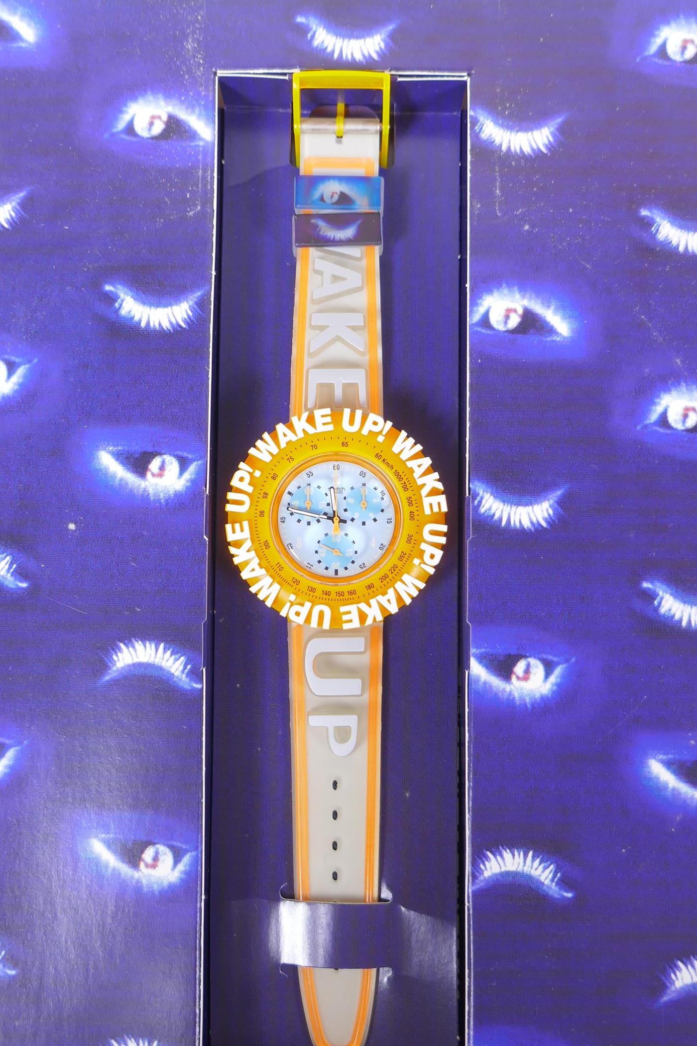 A collection of Retro Swatch watches including Hors D'Oeuvre Sushi 2001, Advantage 1998, Hangover - Image 5 of 8