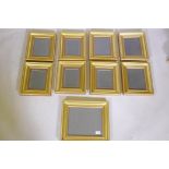 Eight gilt frames, rebate 23 x 18cm, and another matching
