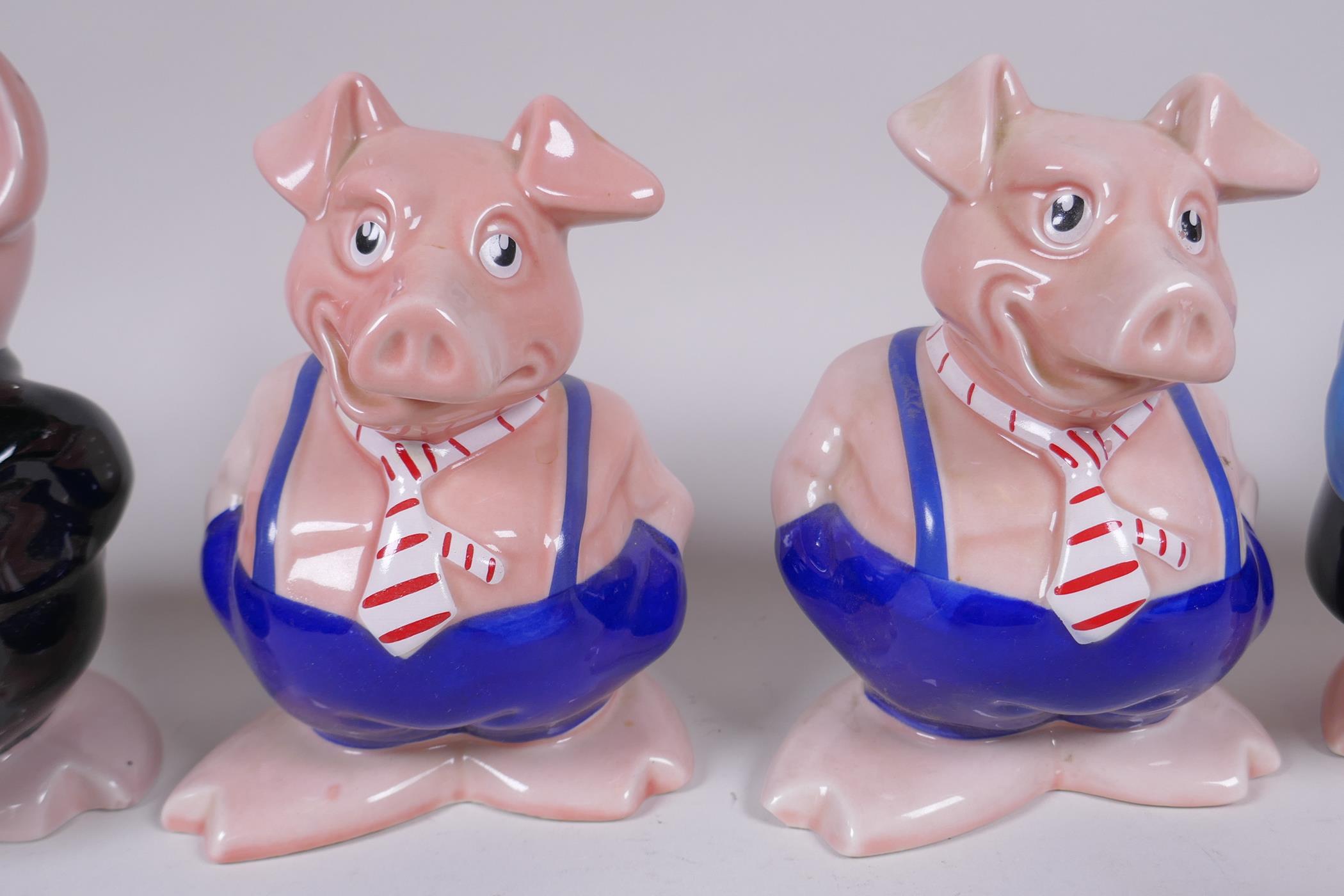 Two sets of five Wade NatWest ceramic piggy banks, largest 18cm high - Image 5 of 6