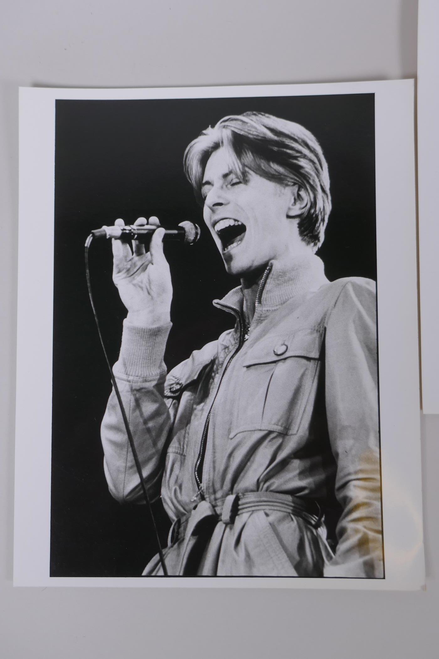 A collection of five black and white press photographs of David Bowie circa 1976, including one by - Image 2 of 11