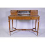A Cope & Collinson Victorian inlaid satinwood Sheraton Revival bonheure de jour, the upper section