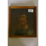 Portrait of a gentleman, oil on millboard, C18/C19th, 21 x 18cm
